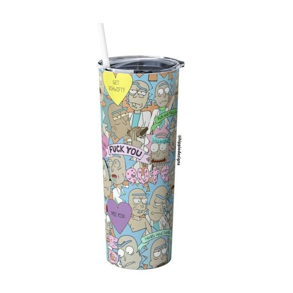 Rick & Morty 20oz Steel Tumbler With Lid & Straw - Picture 5 of 6